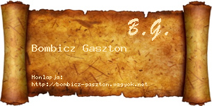 Bombicz Gaszton névjegykártya